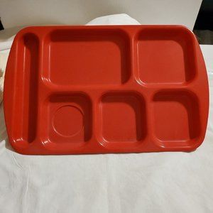 Divided Lunch Tray Vintage Prolon Ware 9855 Red Melamine Pinic Decor Crafts
